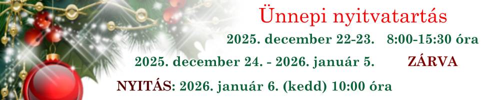 Ünnepi nyitvatartás